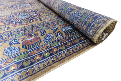 Hand-Knotted Zerkhaki Afghan Wool Area Rug – 6'7" x 9'7" | Rich Brown Tones, Durable Craftsmanship - Nuvé