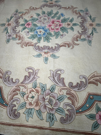 Hand-Tufted Chinese Aubusson Wool Rug – 7'10" x 11' – Luxurious Traditional Design - Nuvé