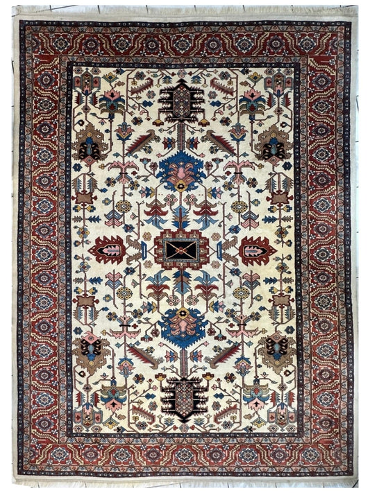 Hand-Knotted Vintage Afghani Serapi Wool Rug – 10'10" x 15'10" – Elegant Traditional Area Rug - Nuvé