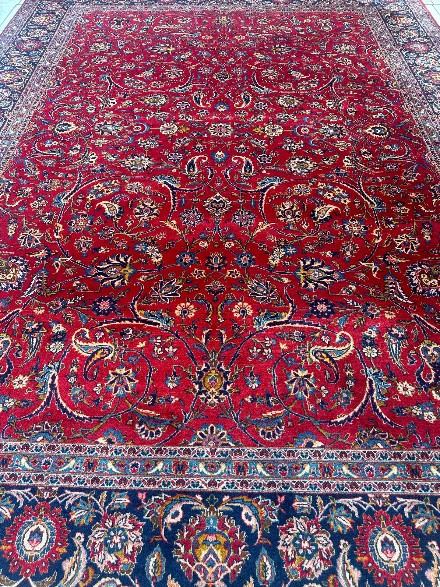 Incredible Persian Kashan All Over Wool Rug 10’2” x 14’ - Nuvé