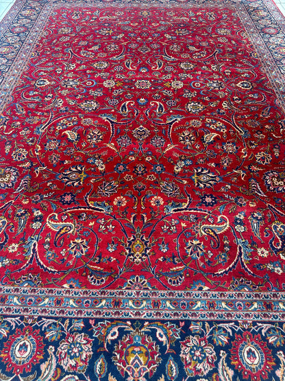 Incredible Persian Kashan All Over Wool Rug 10’2” x 14’ - Nuvé
