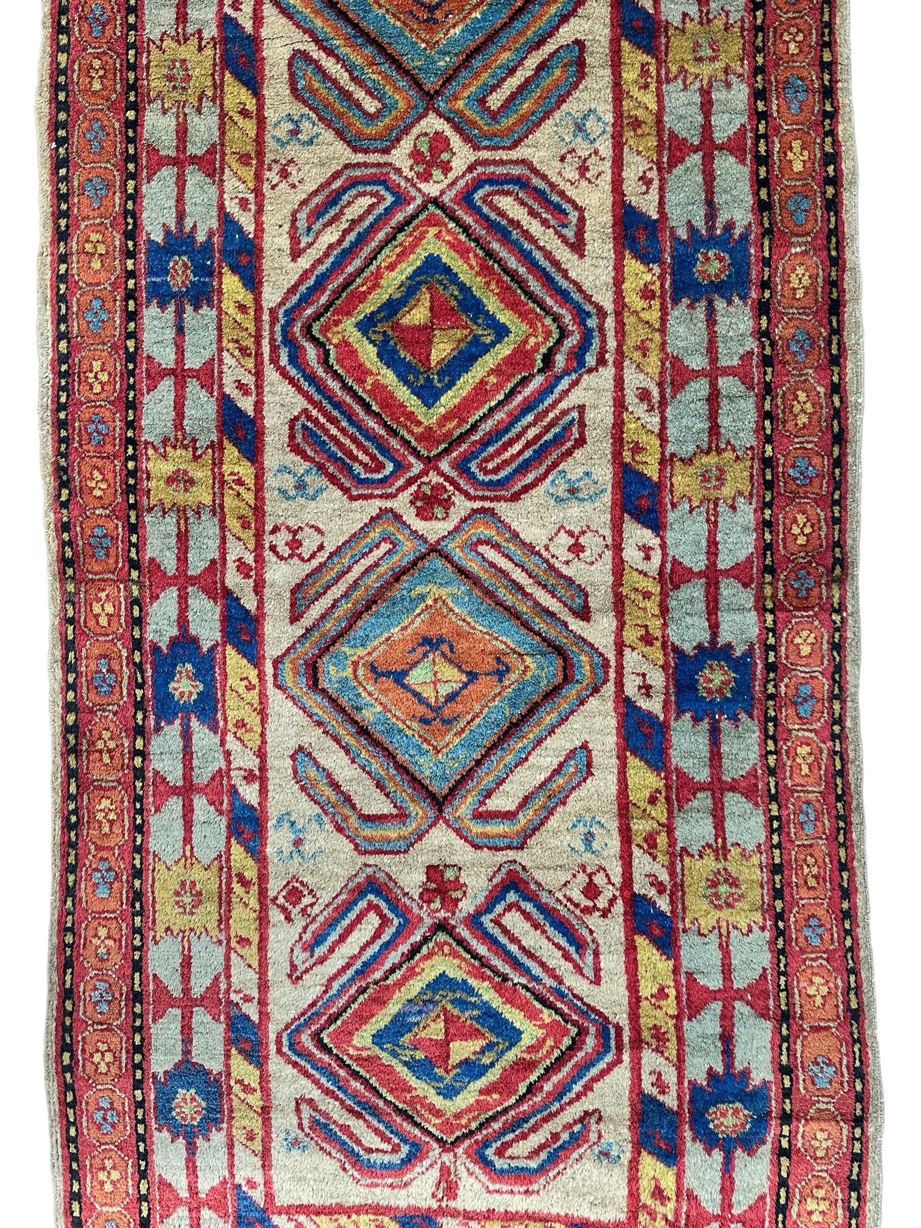 Antique Persian Lambran Runner Rug - 2'5" x 15'7" - Handwoven Wool, Circa 1930s - Nuvé