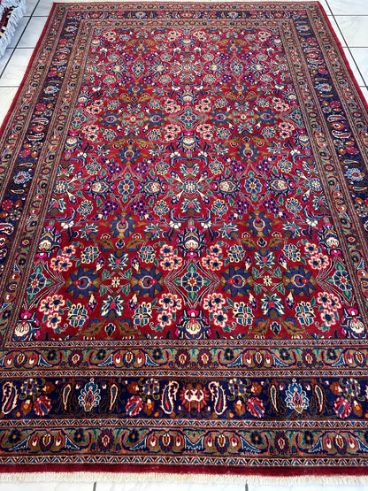 Persian Mashhad I Fine Allover Rug Wool 7 x 10 - Nuvé