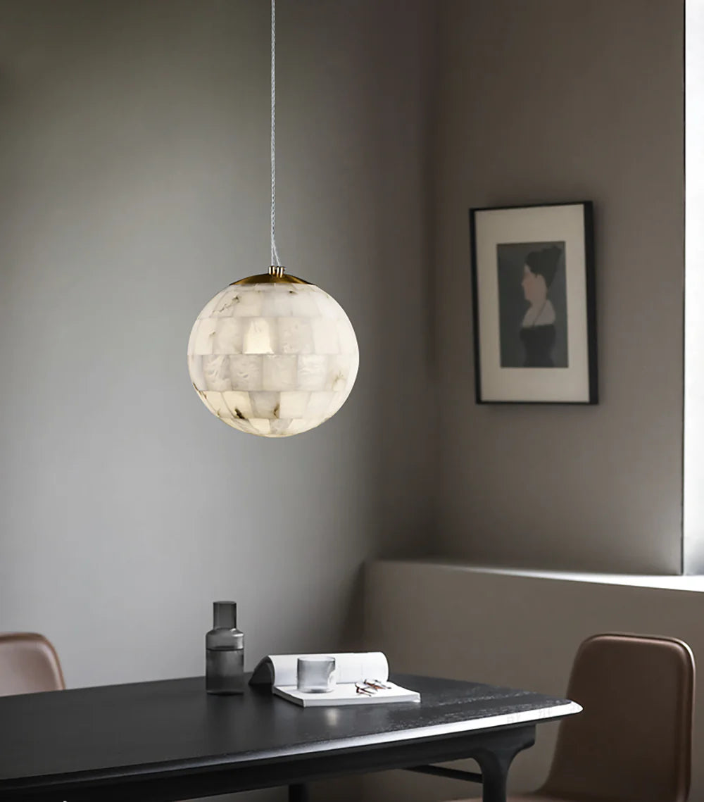 Ball Modern Alabaster Pendant Light - Nuvé