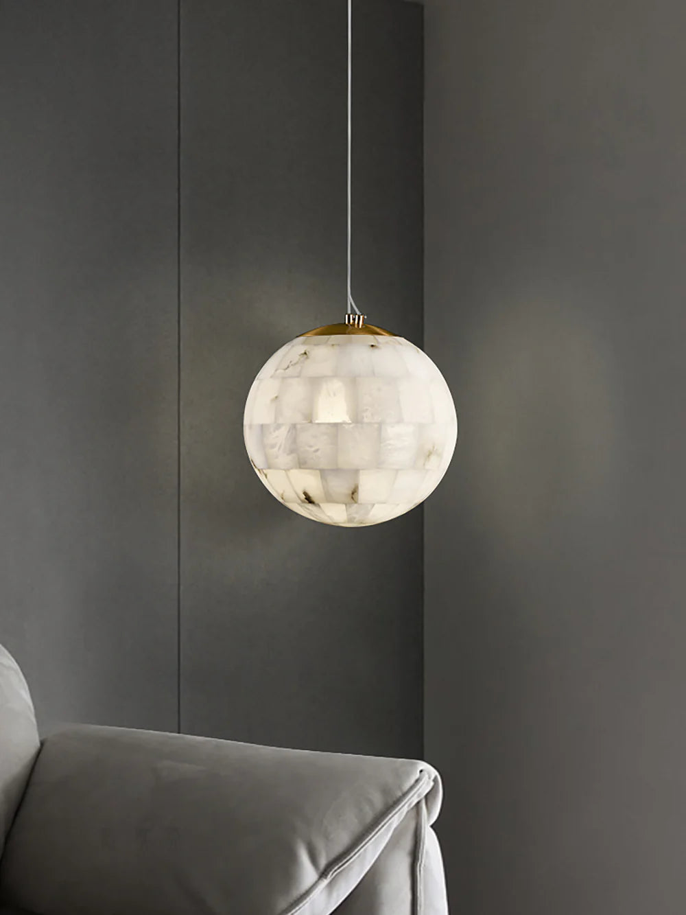 Ball Modern Alabaster Pendant Light - Nuvé