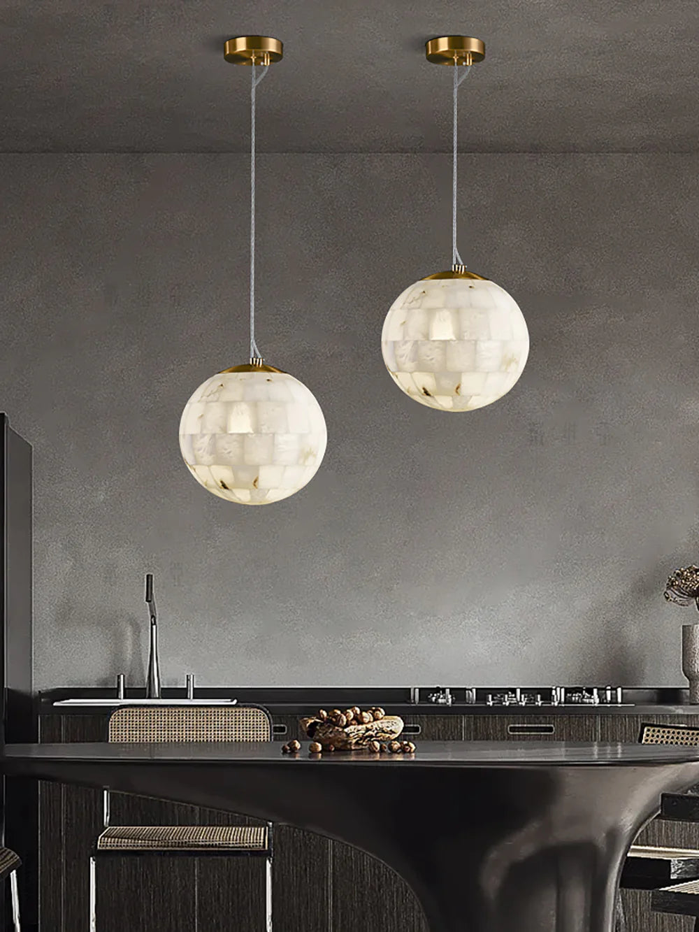 Ball Modern Alabaster Pendant Light - Nuvé