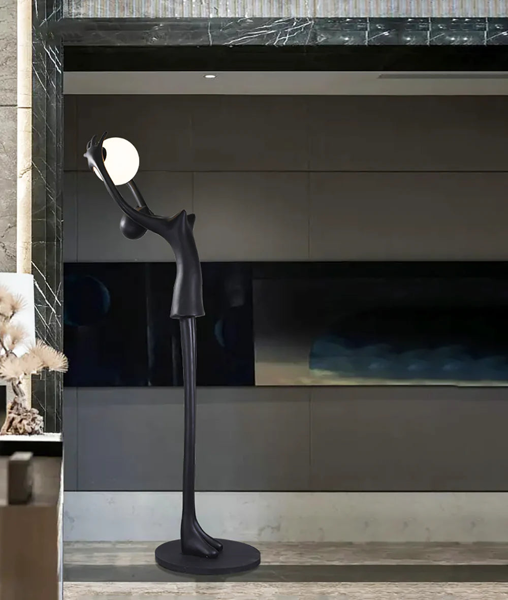 Ball Holding Sculpture Character Floor Lamp - Nuvé