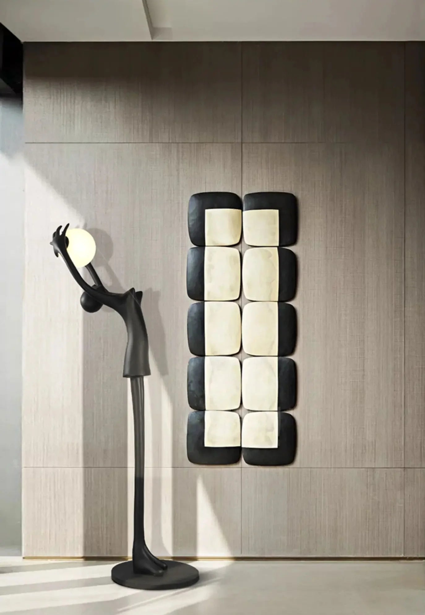 Ball Holding Sculpture Character Floor Lamp - Nuvé