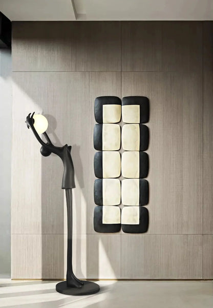 Ball Holding Sculpture Character Floor Lamp - Nuvé