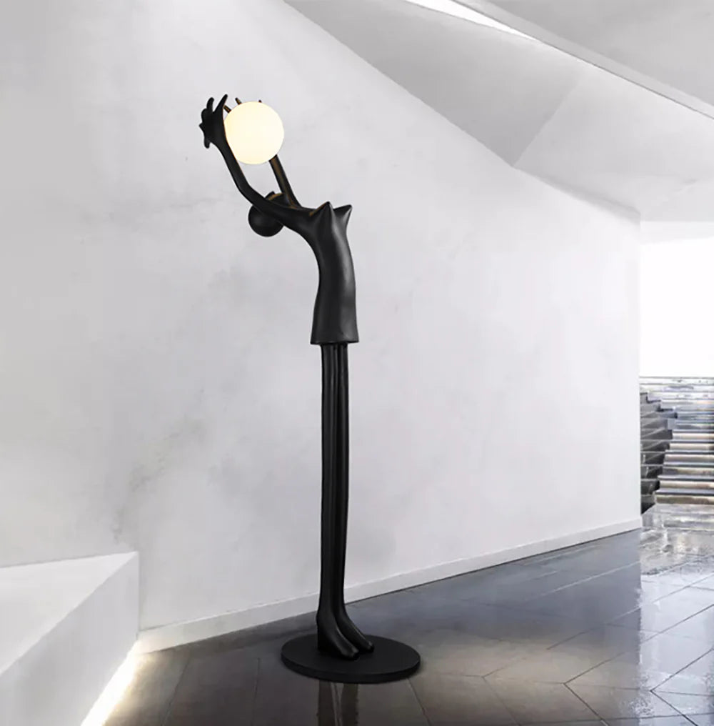 Ball Holding Sculpture Character Floor Lamp - Nuvé