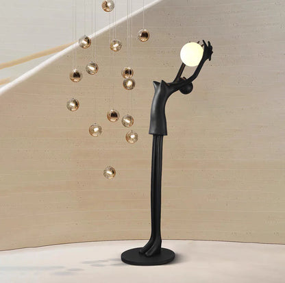 Ball Holding Sculpture Character Floor Lamp - Nuvé