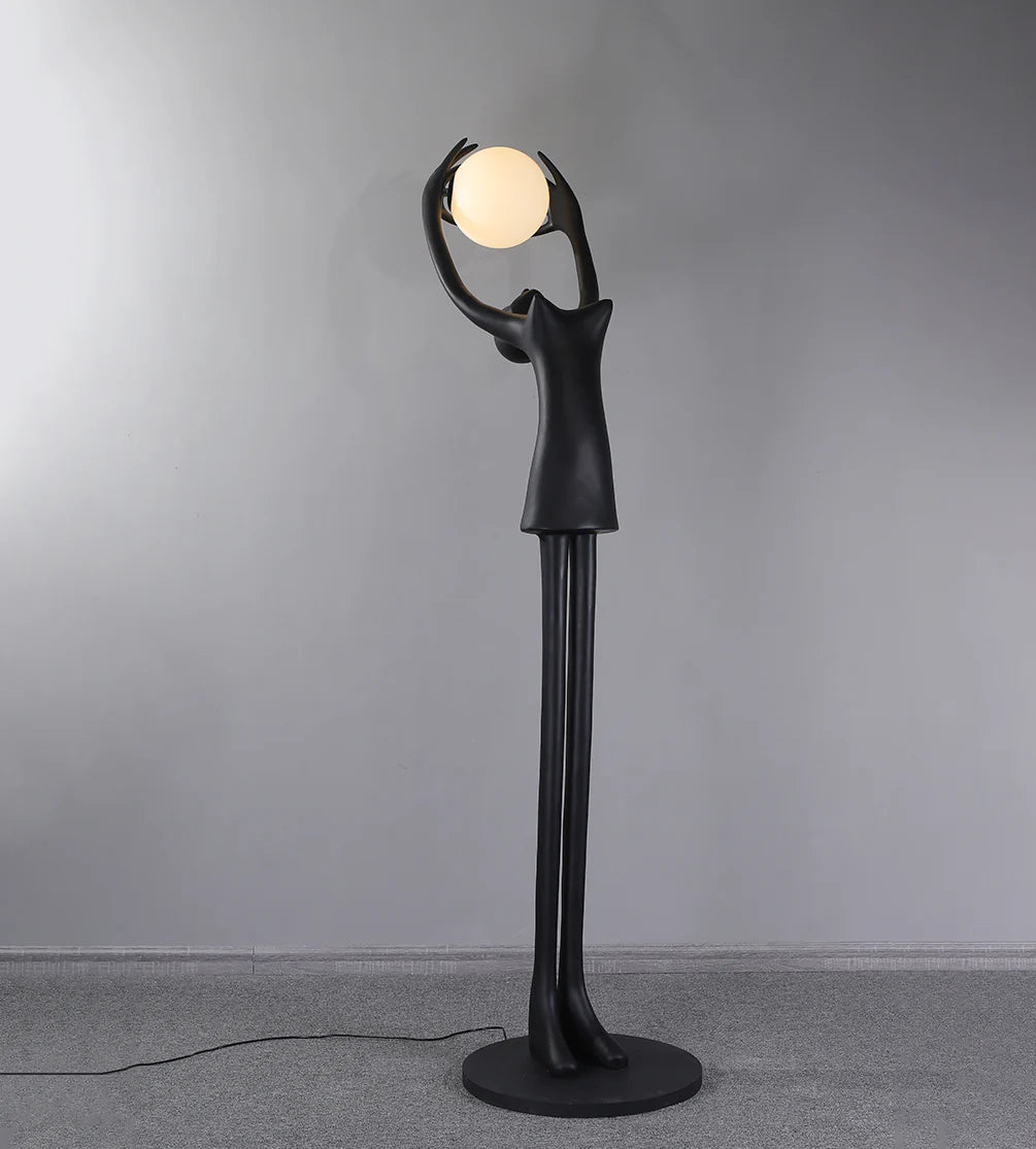 Ball Holding Sculpture Character Floor Lamp - Nuvé