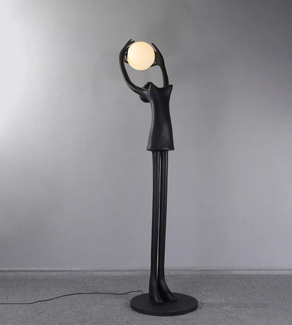 Ball Holding Sculpture Character Floor Lamp - Nuvé