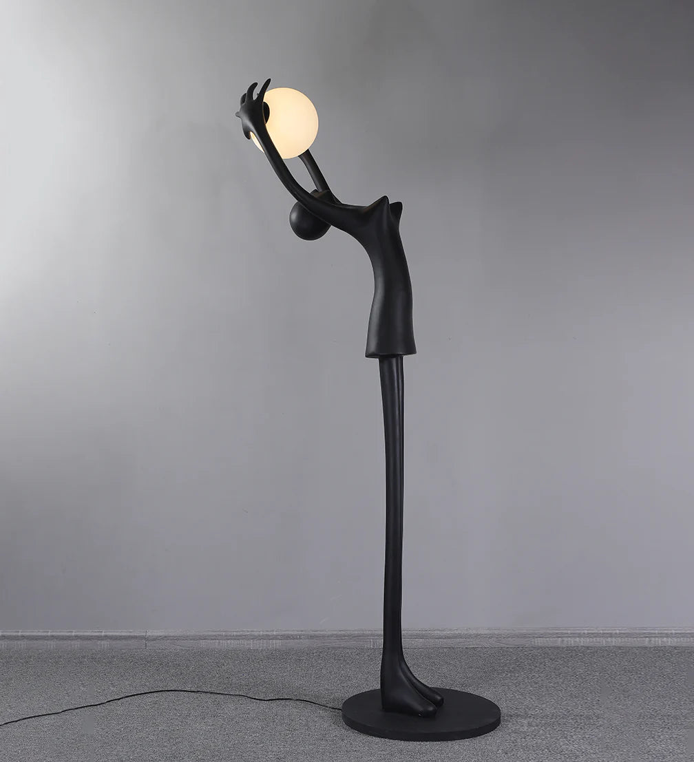 Ball Holding Sculpture Character Floor Lamp - Nuvé