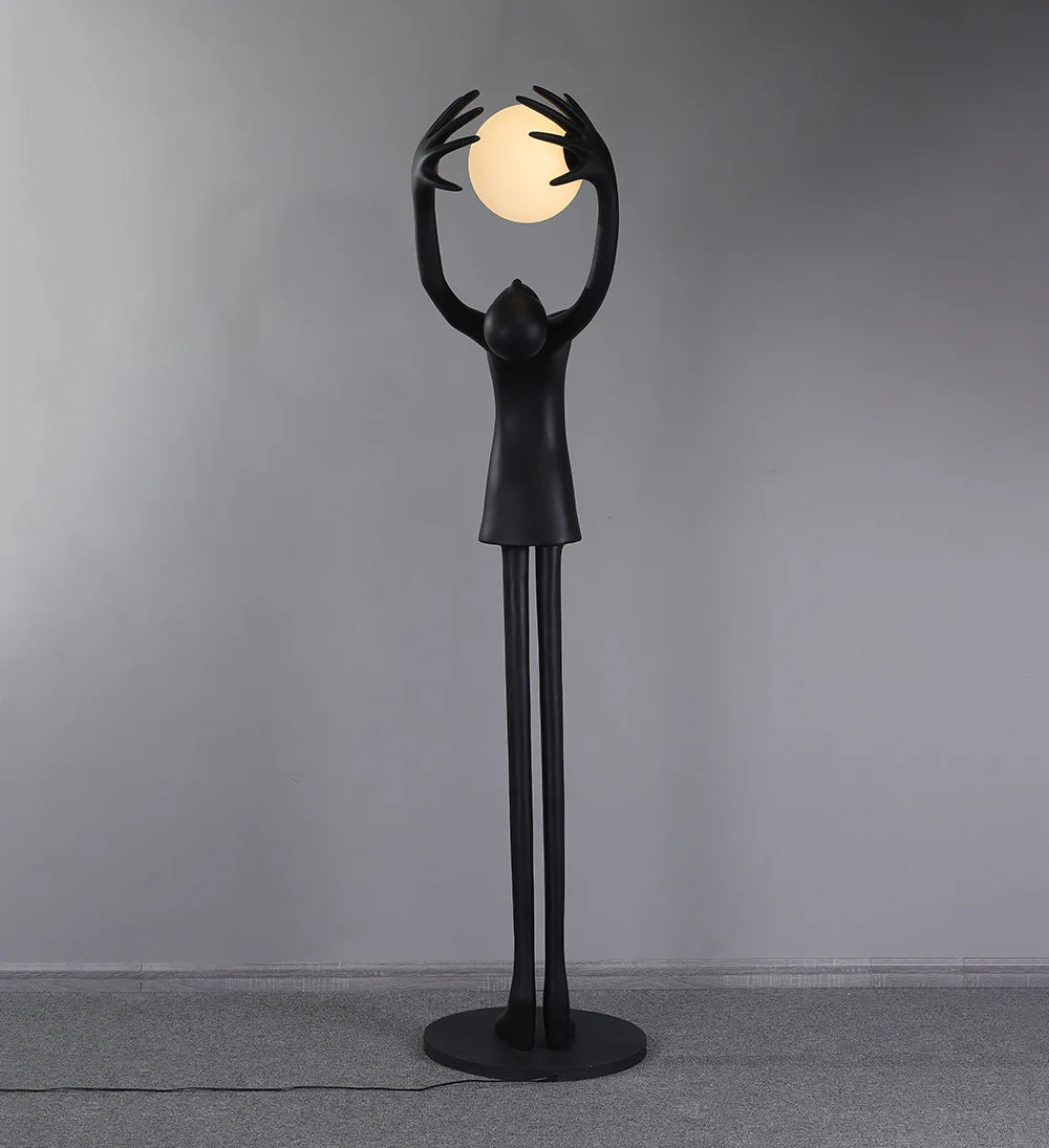 Ball Holding Sculpture Character Floor Lamp - Nuvé