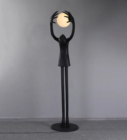 Ball Holding Sculpture Character Floor Lamp - Nuvé