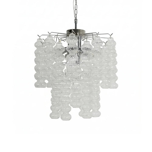 Beaded Vertical Textured Glass Chandelier