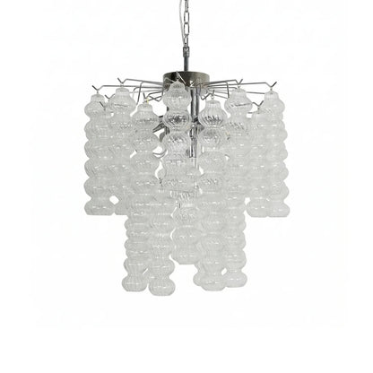 Beaded Vertical Textured Glass Chandelier
