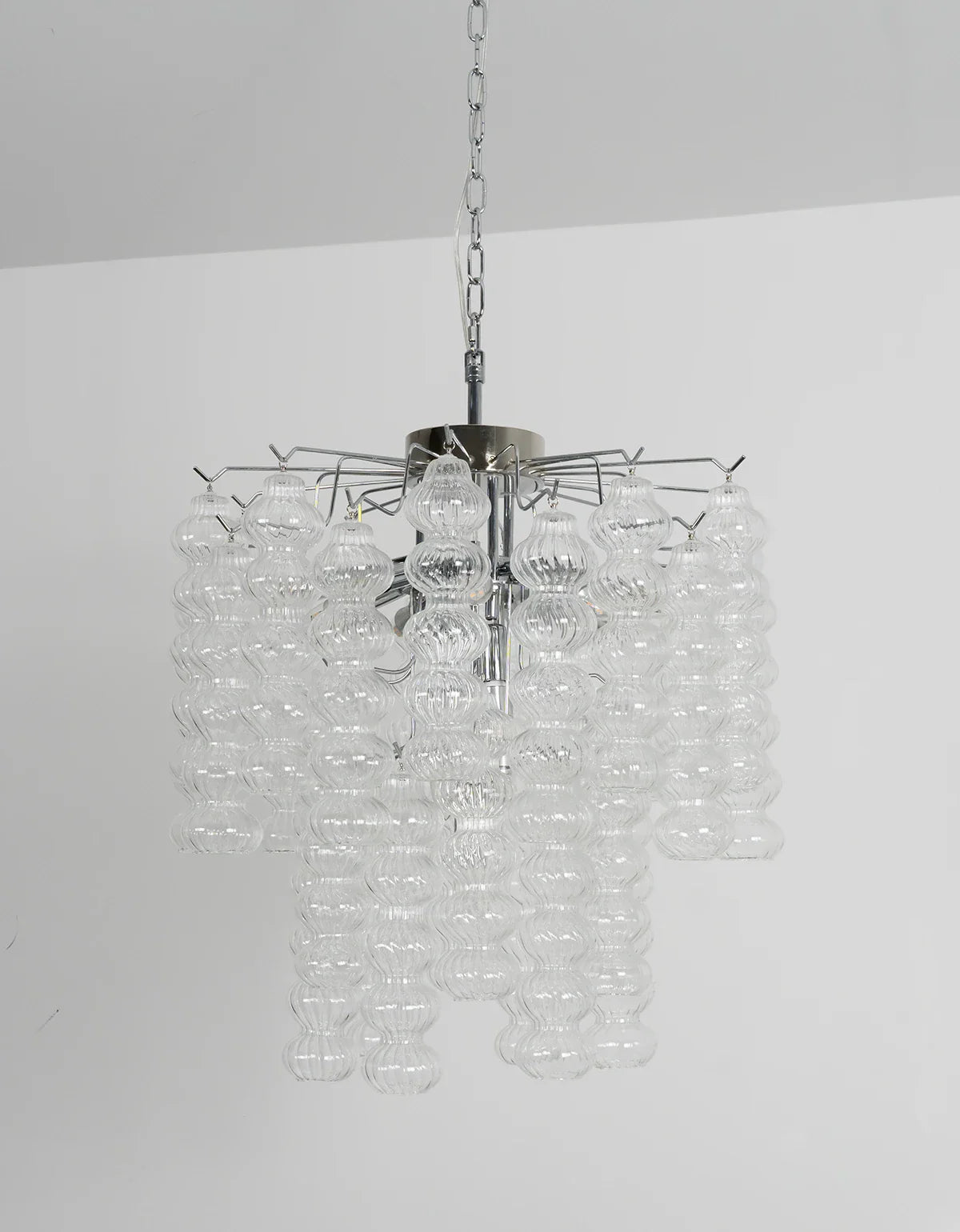 Beaded Vertical Textured Glass Chandelier