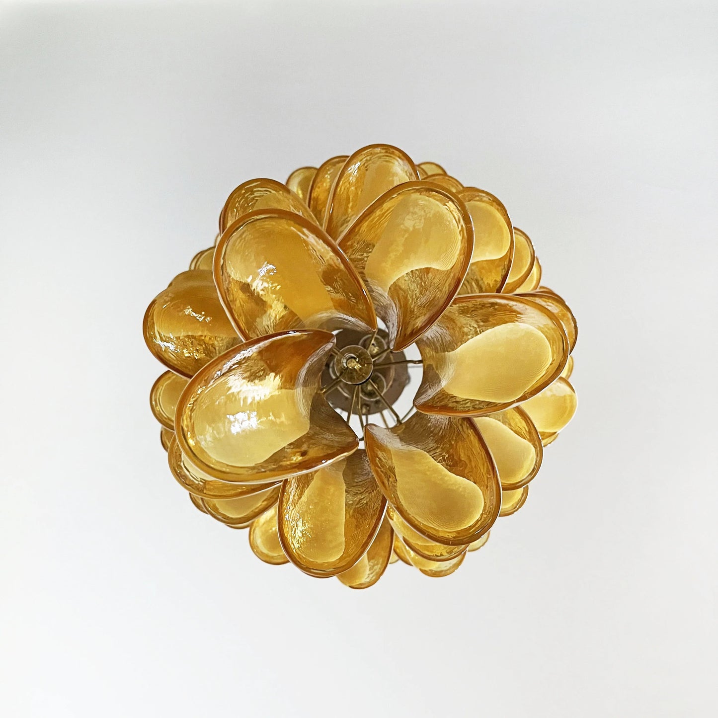 Petals Spiral Murano Amber Chandelier - Nuvé