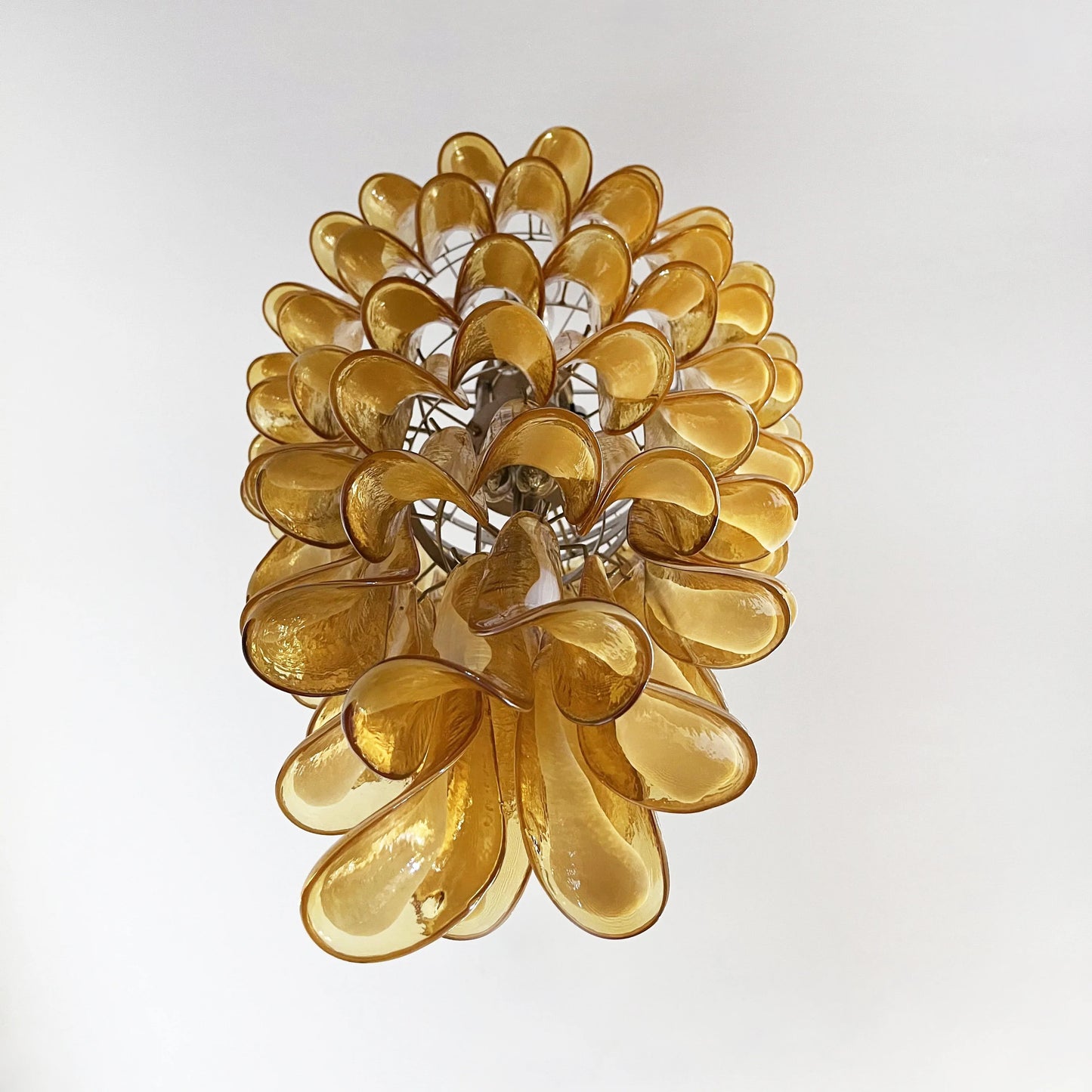 Petals Spiral Murano Amber Chandelier - Nuvé