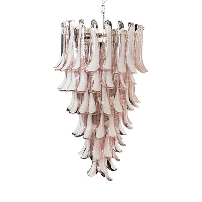 Petals Spiral Murano Pink Chandelier - Nuvé