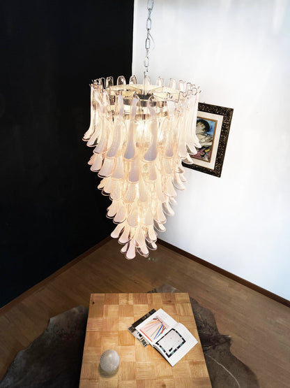 Petals Spiral Murano Pink Chandelier - Nuvé