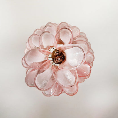 Petals Spiral Murano Pink Chandelier - Nuvé