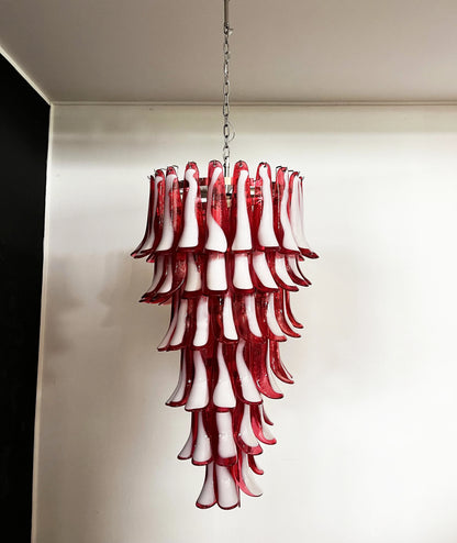 Petals Spiral Murano Red Chandelier - Nuvé