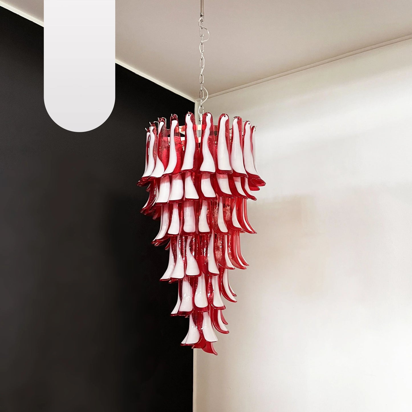 Petals Spiral Murano Red Chandelier - Nuvé