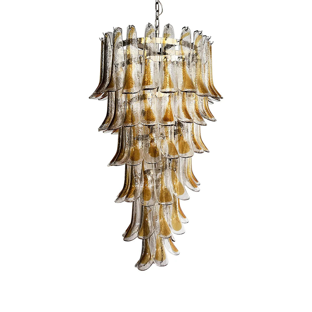 Petals Spiral Murano Transparent Chandelier - Nuvé