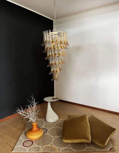 Petals Spiral Murano Transparent Chandelier - Nuvé