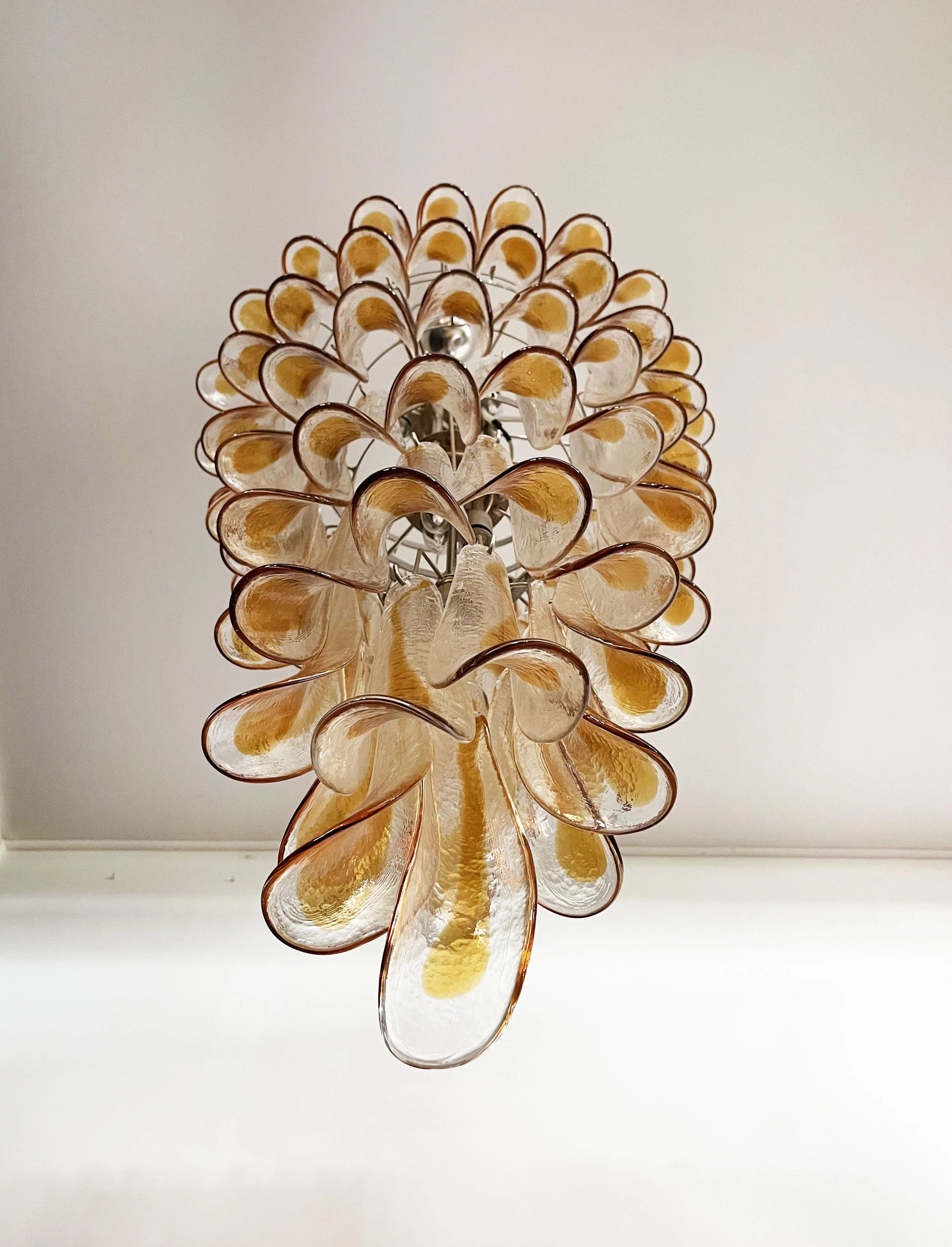 Petals Spiral Murano Transparent Chandelier - Nuvé