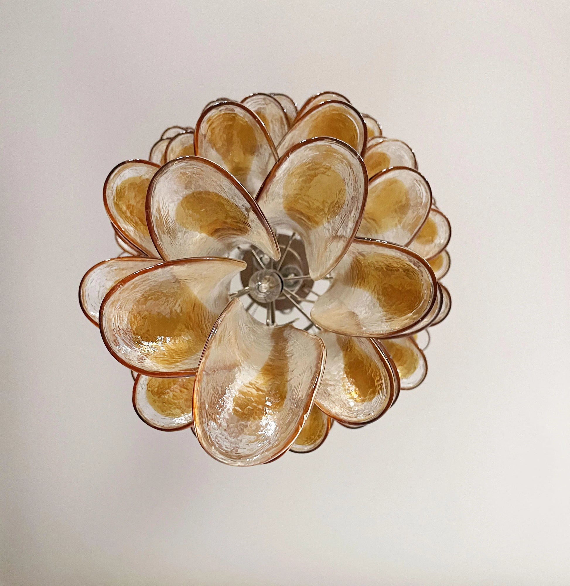 Petals Spiral Murano Transparent Chandelier - Nuvé