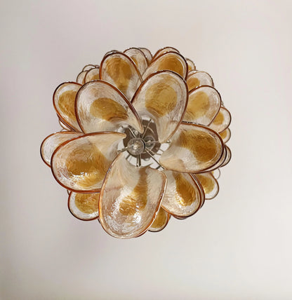 Petals Spiral Murano Transparent Chandelier - Nuvé