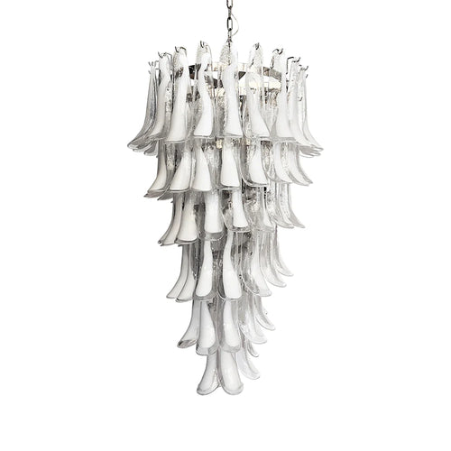 Petals Spiral Murano Transparent Chandelier - Nuvé