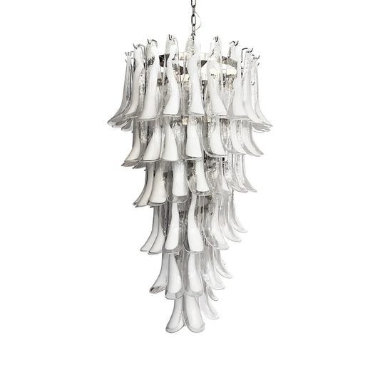 Petals Spiral Murano Transparent Chandelier - Nuvé