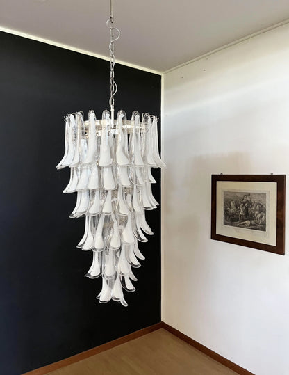 Petals Spiral Murano Transparent Chandelier - Nuvé