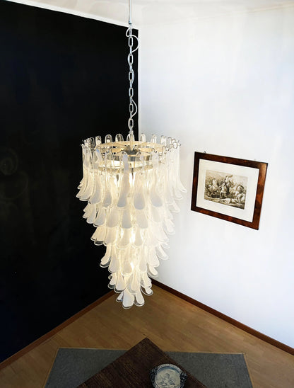 Petals Spiral Murano Transparent Chandelier - Nuvé
