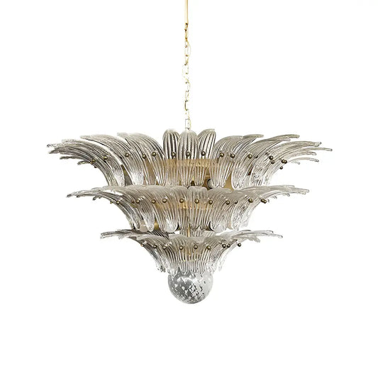 Beautifully Murano Palmette Transparent Chandelier - Nuvé