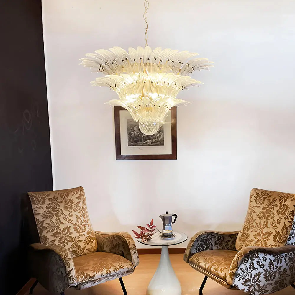 Beautifully Murano Palmette Transparent Chandelier - Nuvé