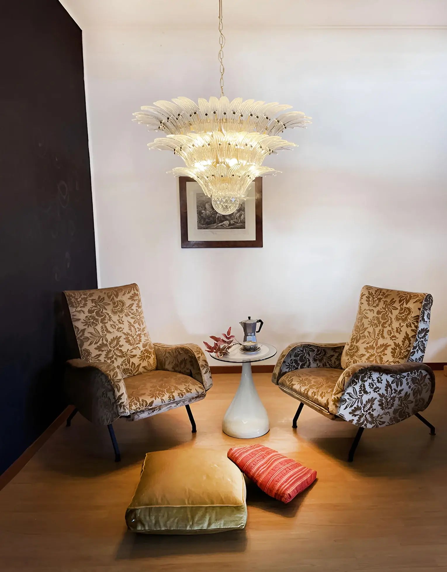 Beautifully Murano Palmette Transparent Chandelier - Nuvé