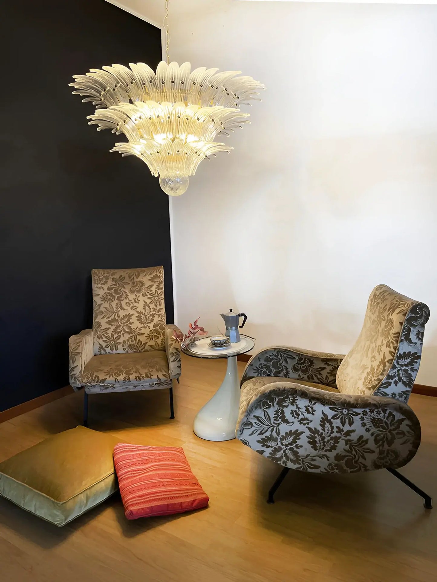 Beautifully Murano Palmette Transparent Chandelier - Nuvé
