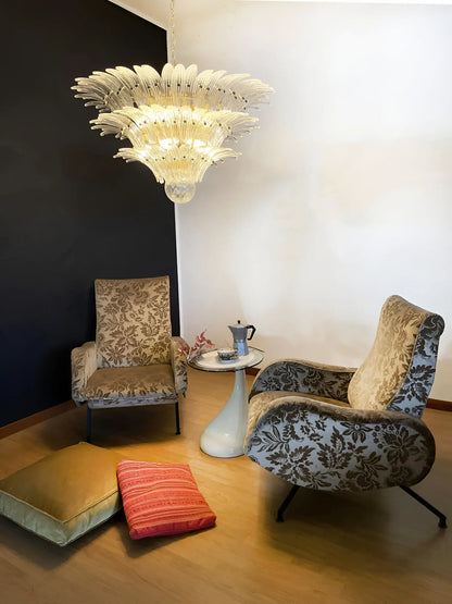 Beautifully Murano Palmette Transparent Chandelier - Nuvé