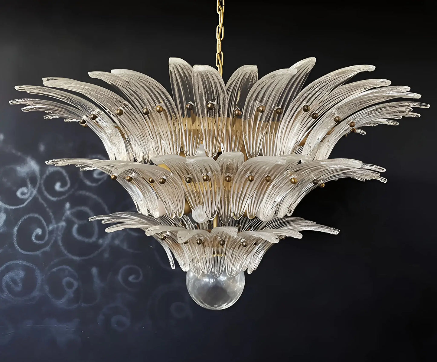 Beautifully Murano Palmette Transparent Chandelier - Nuvé