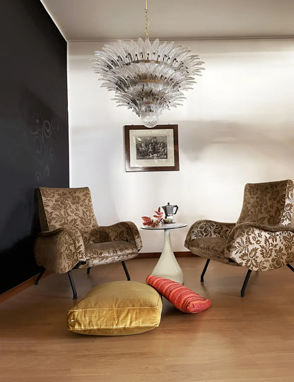 Beautifully Murano Palmette Transparent Chandelier - Nuvé
