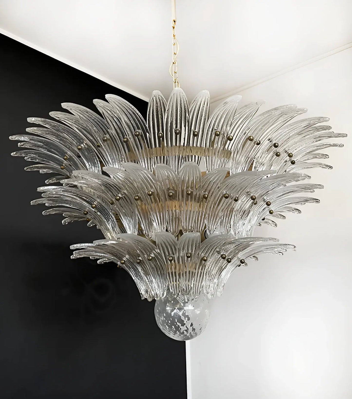 Beautifully Murano Palmette Transparent Chandelier - Nuvé