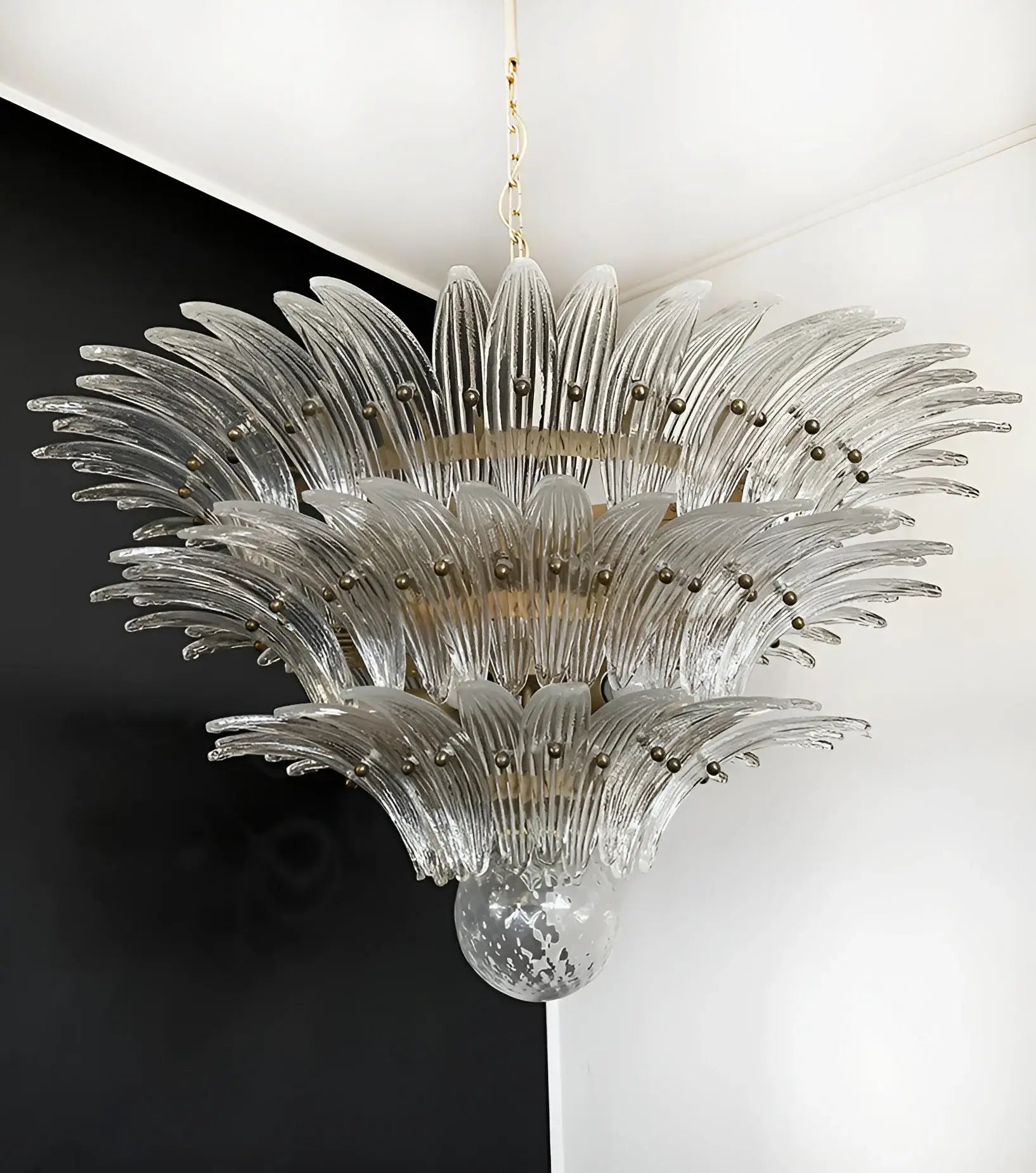 Beautifully Murano Palmette Transparent Chandelier - Nuvé