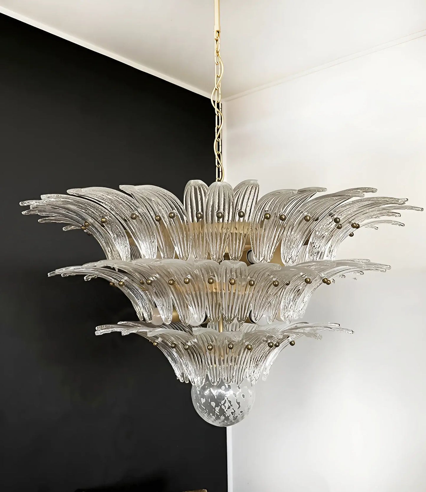 Beautifully Murano Palmette Transparent Chandelier - Nuvé