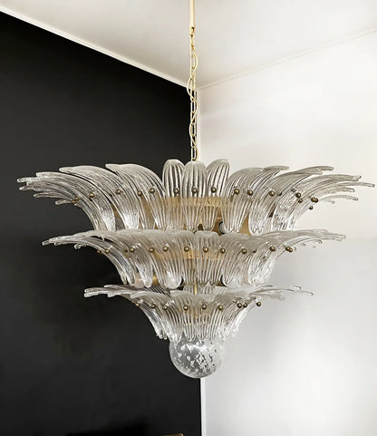 Beautifully Murano Palmette Transparent Chandelier - Nuvé